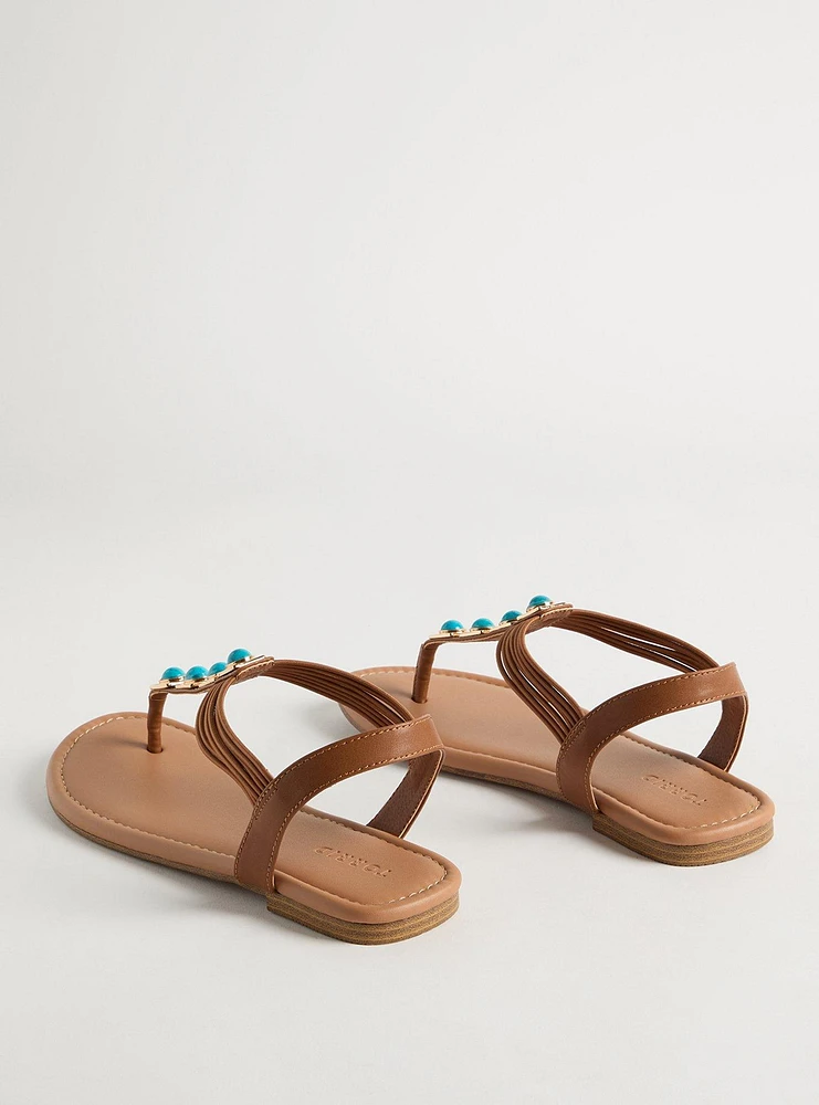 Turquoise T-Strap Sandal (WW