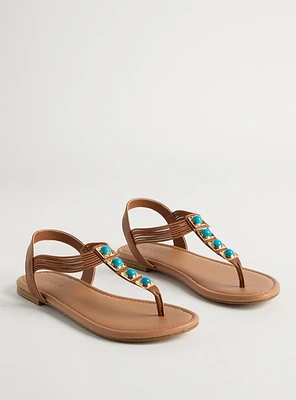 Turquoise T-Strap Sandal (WW