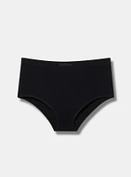 Logo Cotton Rib Mid-Rise Brief Panty