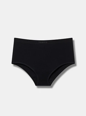 Logo Cotton Rib Mid-Rise Brief Panty