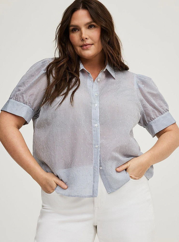 Rhinestone Button-Up Top