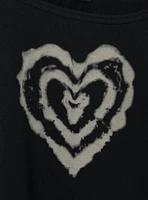 Heart Relaxed Super Soft Fleece Off-Shoulder Sweater