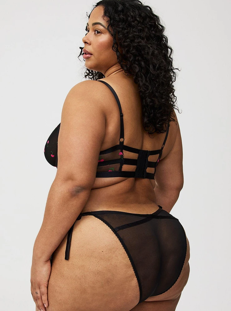 Cherry Lace Side-Tie Tanga Panty