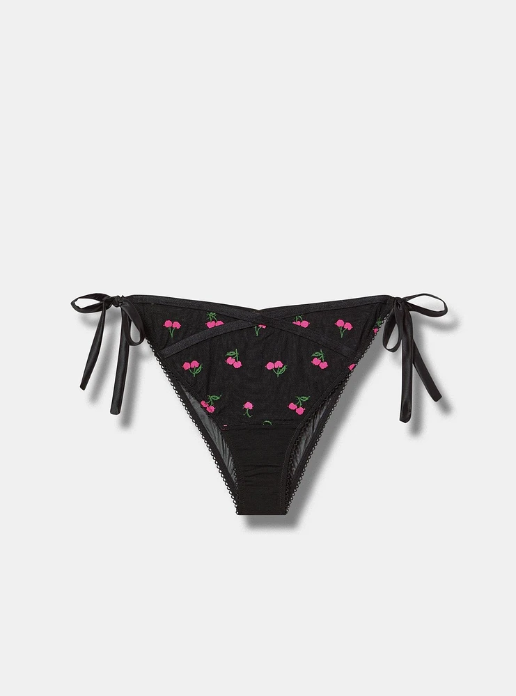 Cherry Lace Side-Tie Tanga Panty
