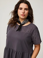 Mini Eyelet Yoke Dress