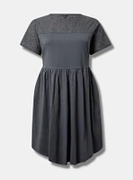 Mini Eyelet Yoke Dress