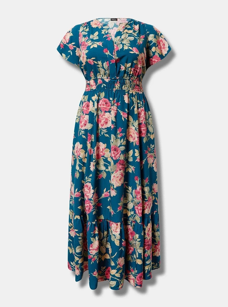 Maxi Challis Smocked Waist Dress