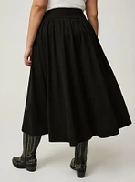 Wide Waistband Cotton Skirt