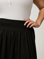 Wide Waistband Cotton Skirt