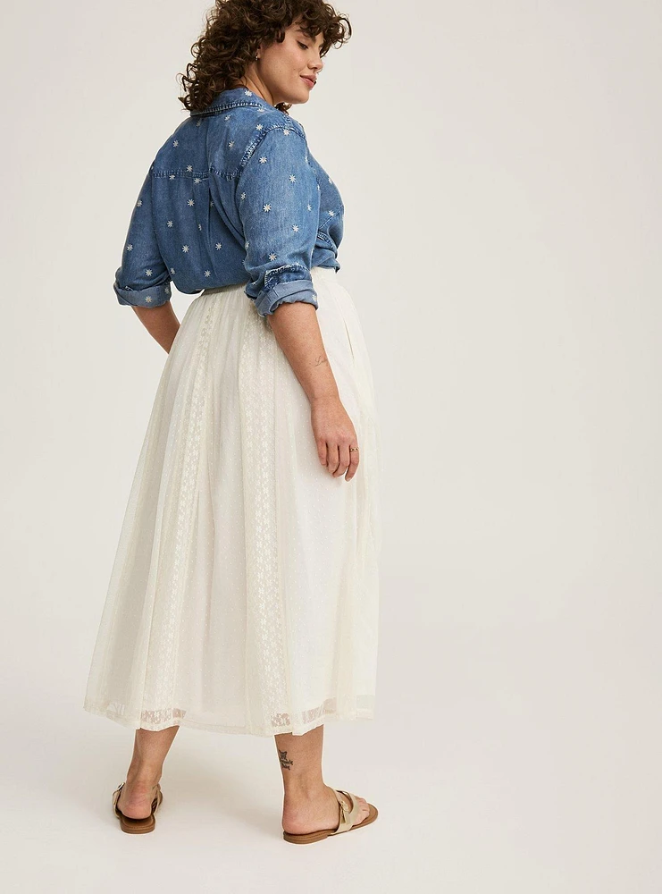 Maxi Swiss Dot Mesh Lace Skirt