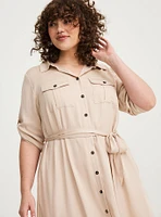 Mini Waist-Tie Shirt Dress