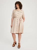 Mini Waist-Tie Shirt Dress