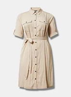 Mini Waist-Tie Shirt Dress