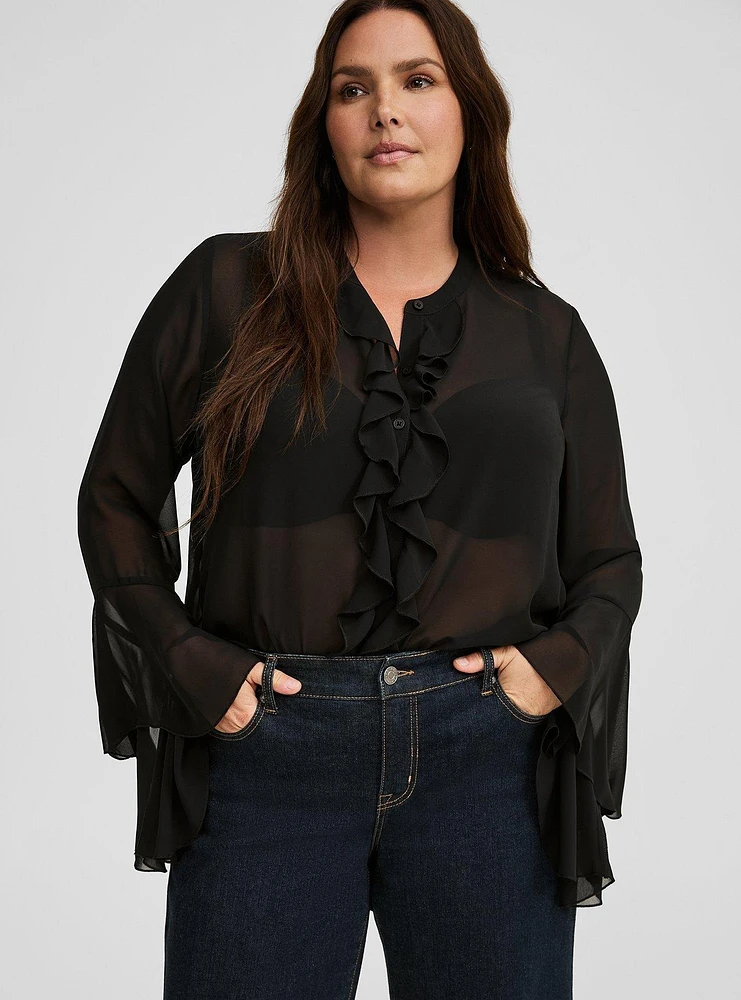 Long Sleeve Ruffle Top