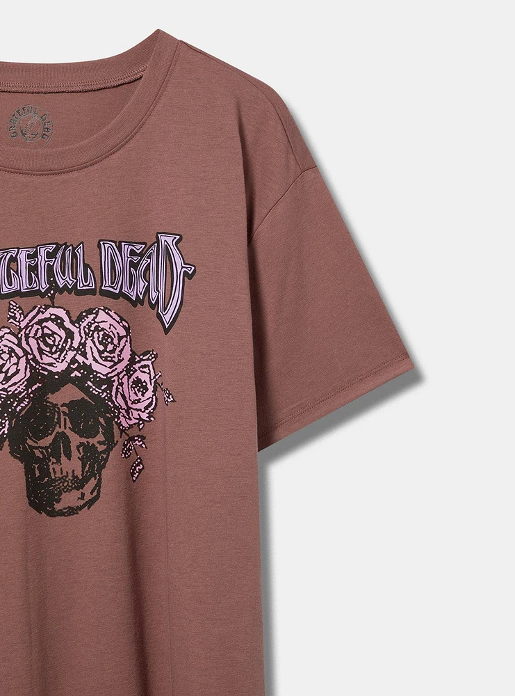 Grateful Dead Floral Skull Relaxed Cotton Crew Tee