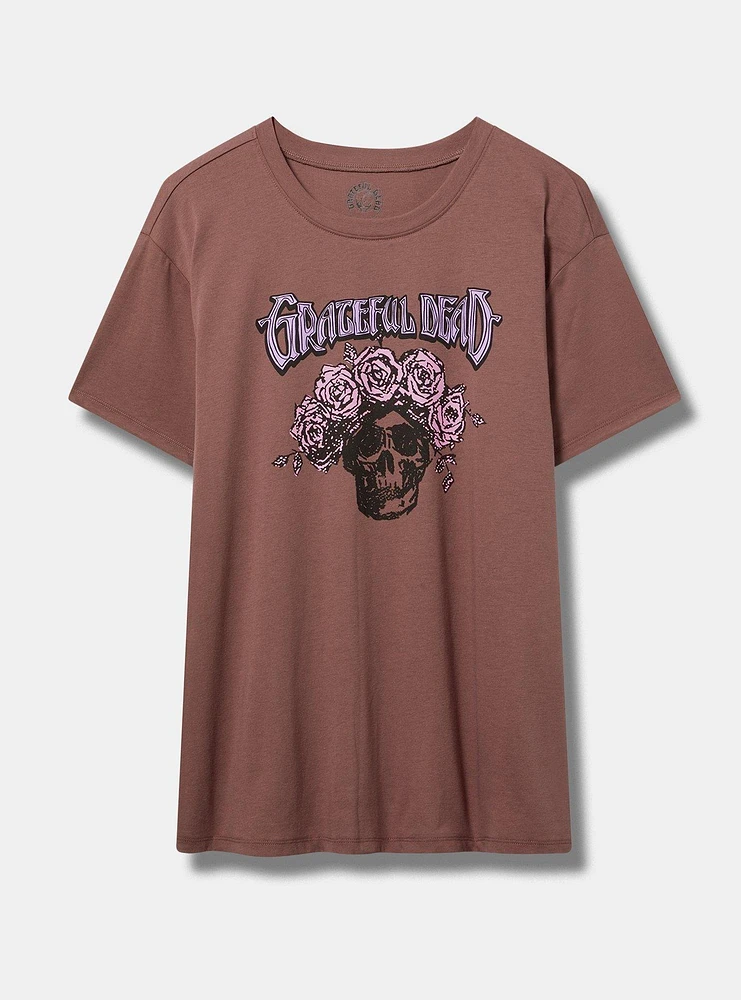 Grateful Dead Floral Skull Relaxed Cotton Crew Tee