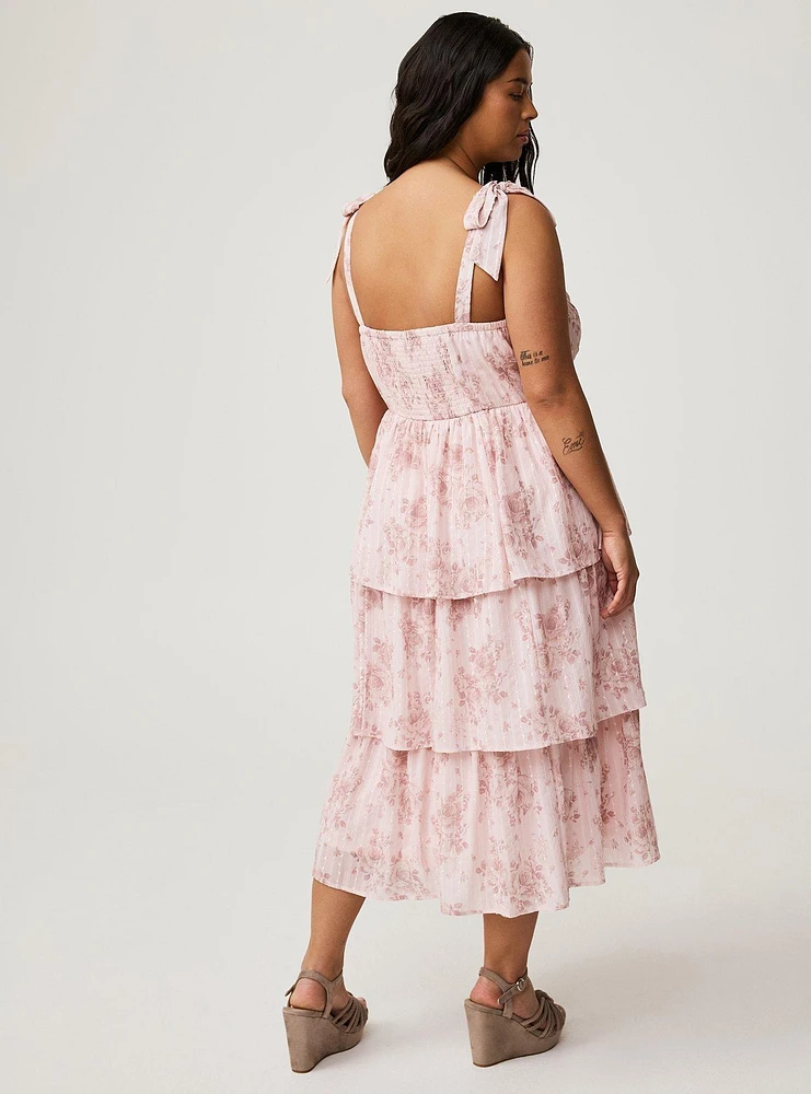 Sweetheart Tiered Midi Dress