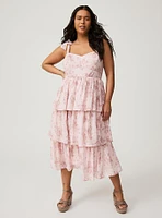 Sweetheart Tiered Midi Dress