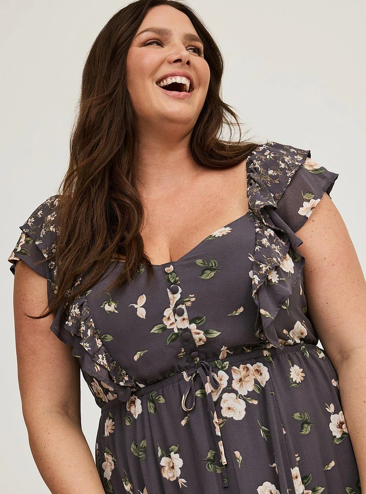 Maxi Ruffle Chiffon Dress