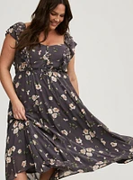 Maxi Ruffle Chiffon Dress