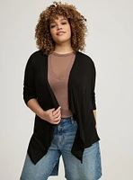 Drape Front Anorak Cardigan