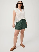 Pointelle V-Neck Pullover