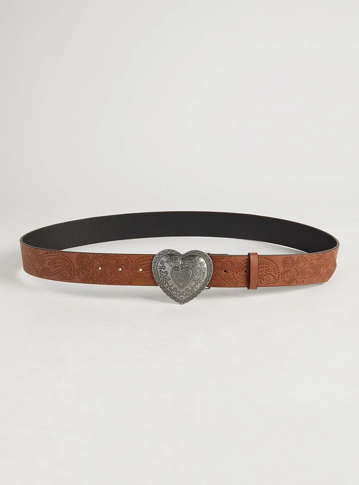 Heart Buckle Denim Belt