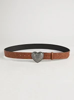 Heart Buckle Denim Belt