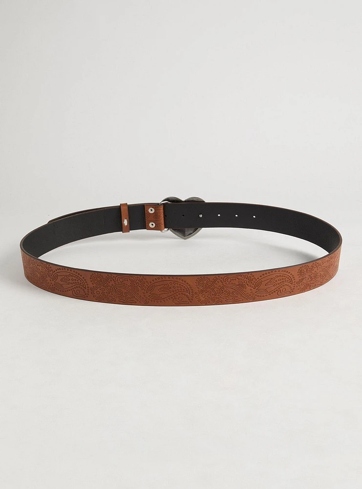 Heart Buckle Denim Belt