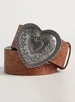 Heart Buckle Denim Belt