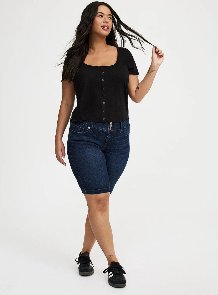 Button-Up Crop Tee
