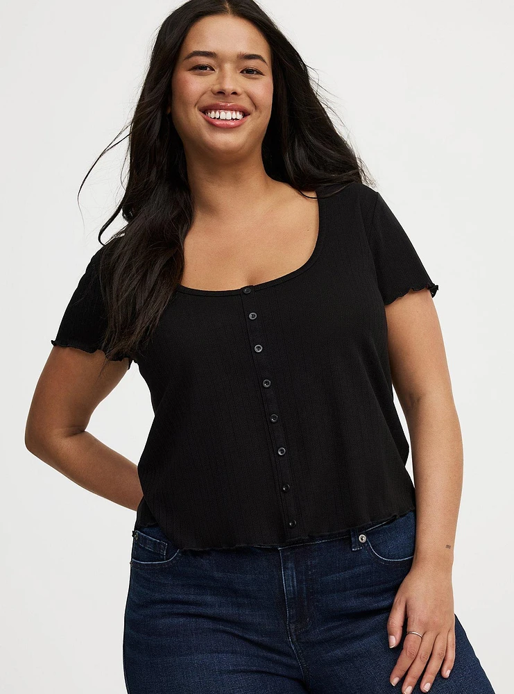 Button-Up Crop Tee