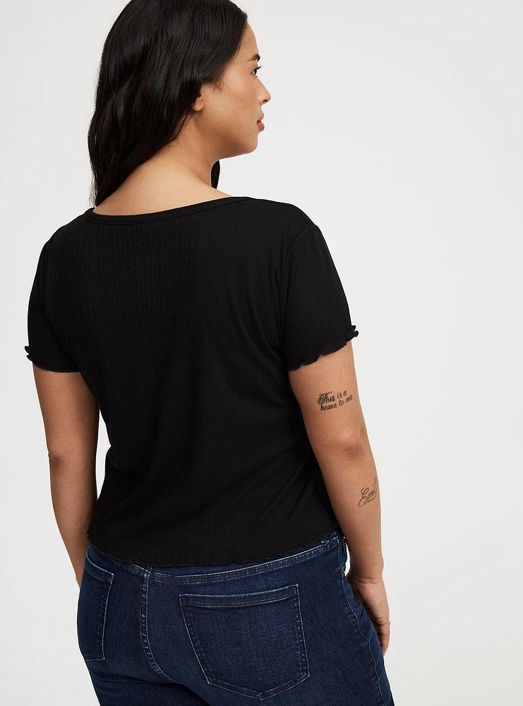 Button-Up Crop Tee