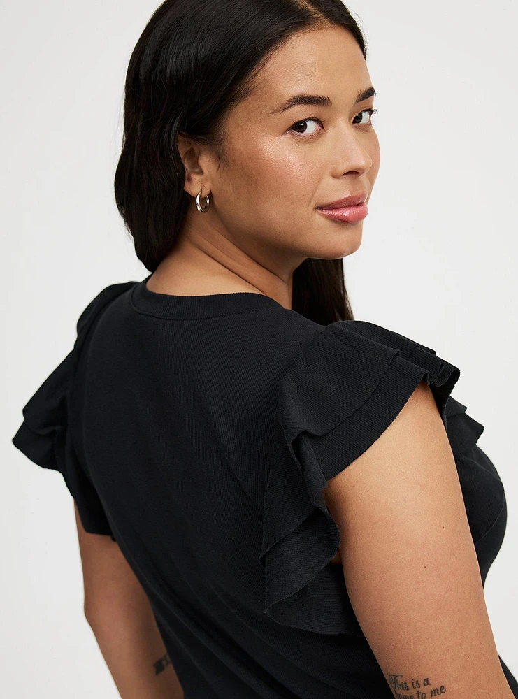 Double Flutter Sleeve Top