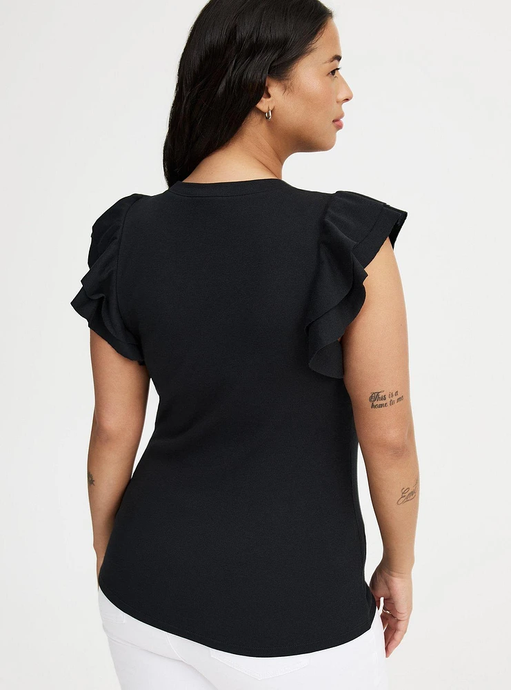 Double Flutter Sleeve Top