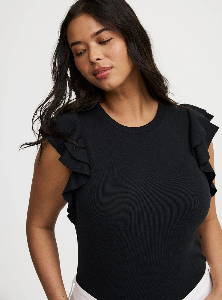 Double Flutter Sleeve Top