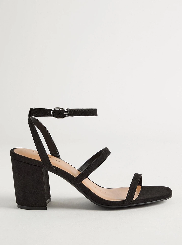 Triple Strap Block Heel Sandal (WW