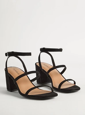 Triple Strap Block Heel Sandal (WW