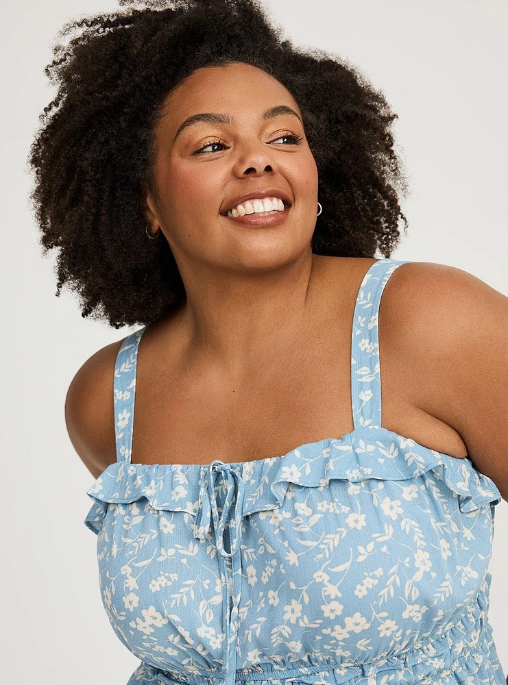 Babydoll Smocked Sleeveless Top
