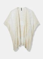 Embroidered Statement Ruana