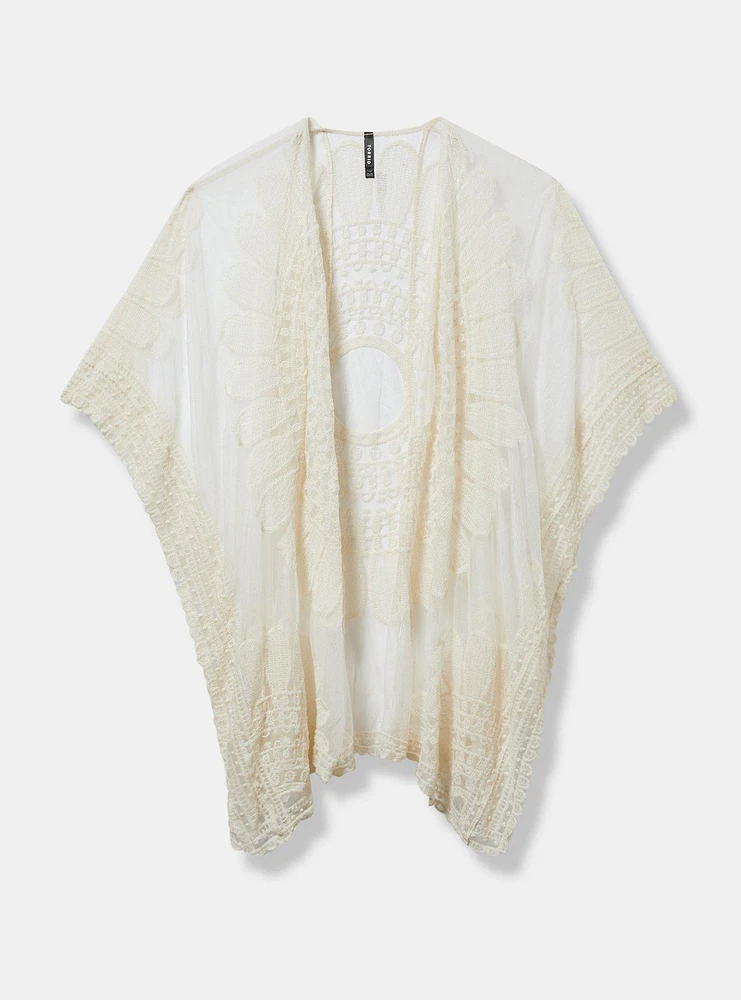 Embroidered Statement Ruana