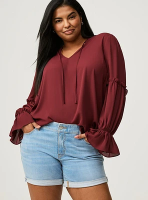 Ruffle Long Sleeve Blouse