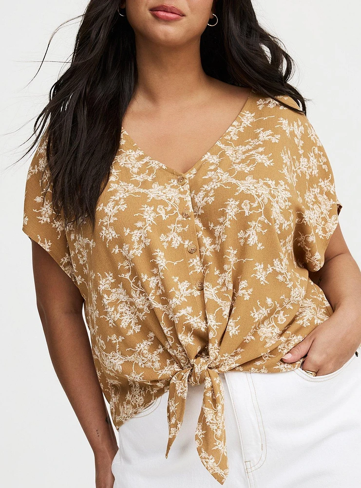 Dolman Tie-Front Top