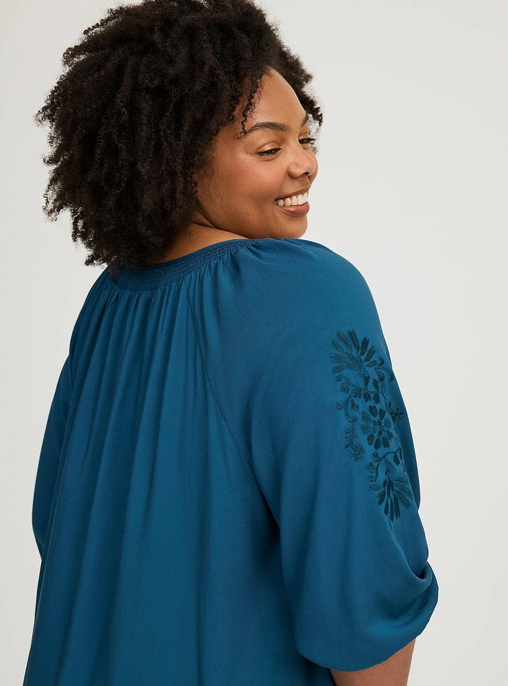 Challis Raglan 3/4 Sleeve Blouse