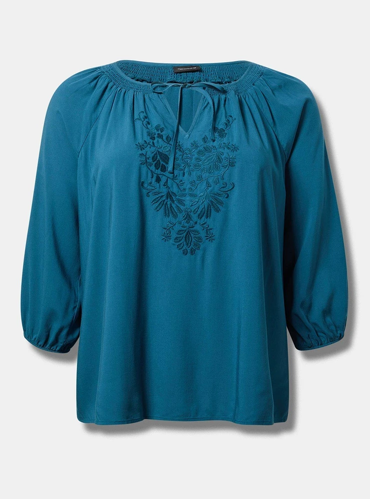 Challis Raglan 3/4 Sleeve Blouse