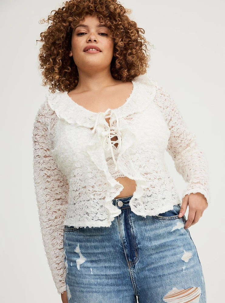 Tie-Front Crochet Top