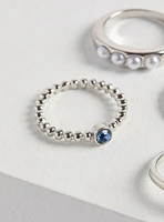 Pearl Heart Ring Set