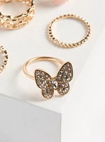 Pave Butterfly Ring Set