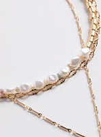 Pearl Disc Layered Necklace