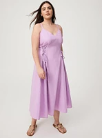 Lace-Up Tea Length Dress